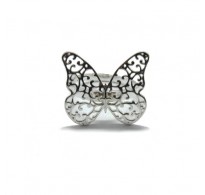 R001854 Stylish Sterling Silver Ring Filigree Butterfly Hallmarked 925 Handmade